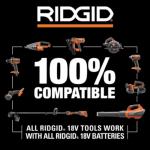 Ridgid 18V Cordless 2-Tool Combo Kit with Drill/Driver, Impact Driver, (2) 2.0 Ah Batteries, and Charger